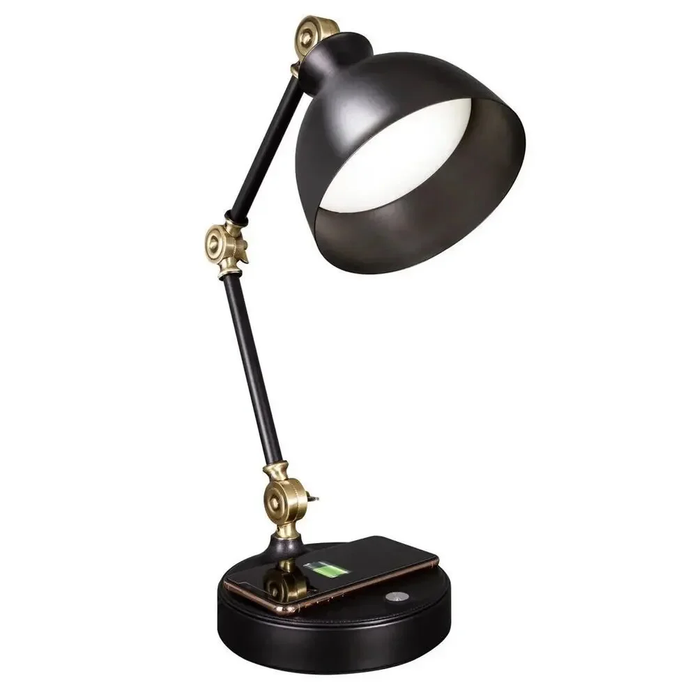 OttLite LED Desk Lamp Wireless Charging USB 3 Color Modes Eye Care Light NEW